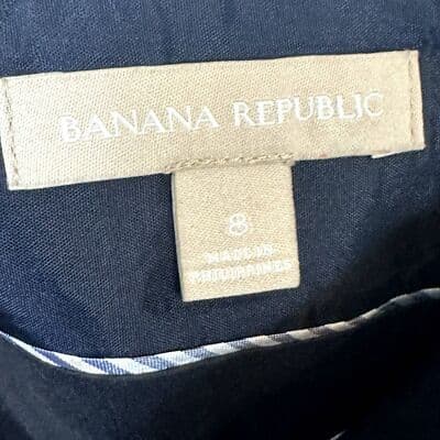 Banana Republic Navy Wool-Blend Pencil Skirt Size 8 – Side Zipper & Slit W 167 - Thumbnail 5