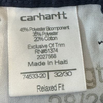 Carhartt Pants Mens 32x30 Navy Ripstop Relaxed Fit Utility Pocket Workwear Zip - Thumbnail 6