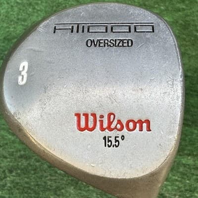 Wilson HI1000 Oversized 3 Wood 15.5° Mens RH Steel Shaft Stainless Silver Club - Image 1