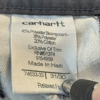 Carhartt Pants Mens 31x29 Gray Ripstop Relaxed Fit Workwear Utility Zip Pocket - Thumbnail 7