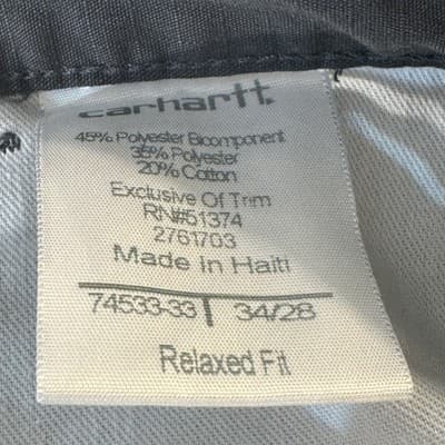 Carhartt Pants Mens 34x28 Gray Ripstop Relaxed Fit Workwear Utility Zip Pocket - Thumbnail 8