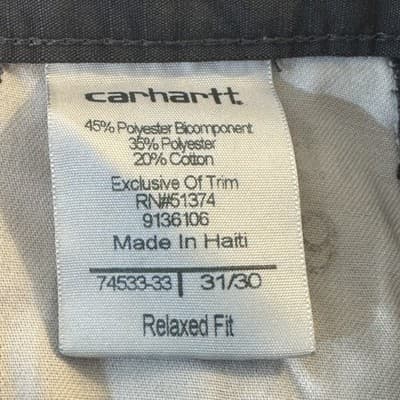 Carhartt Pants Mens 31x30 Gray Ripstop Relaxed Fit Outdoor Workwear Lightweight - Thumbnail 6