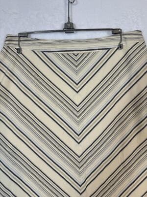 Banana Republic Tan Diagonal Striped A-Line 100% Cotton Tweed Skirt, Size 6 - Thumbnail 3