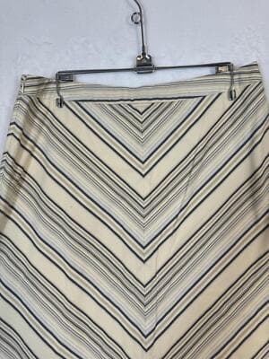 Banana Republic Tan Diagonal Striped A-Line 100% Cotton Tweed Skirt, Size 6 - Thumbnail 4