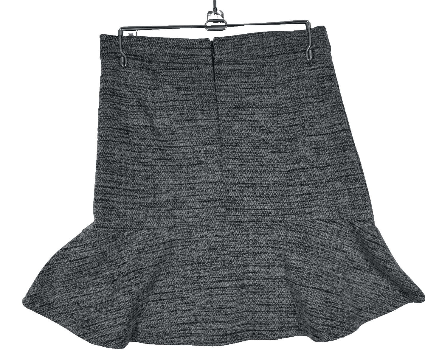 Banana Republic Gray Mini Skirt Size 0 – Ruffled Hem, Back Zipper W 157 - Thumbnail 2