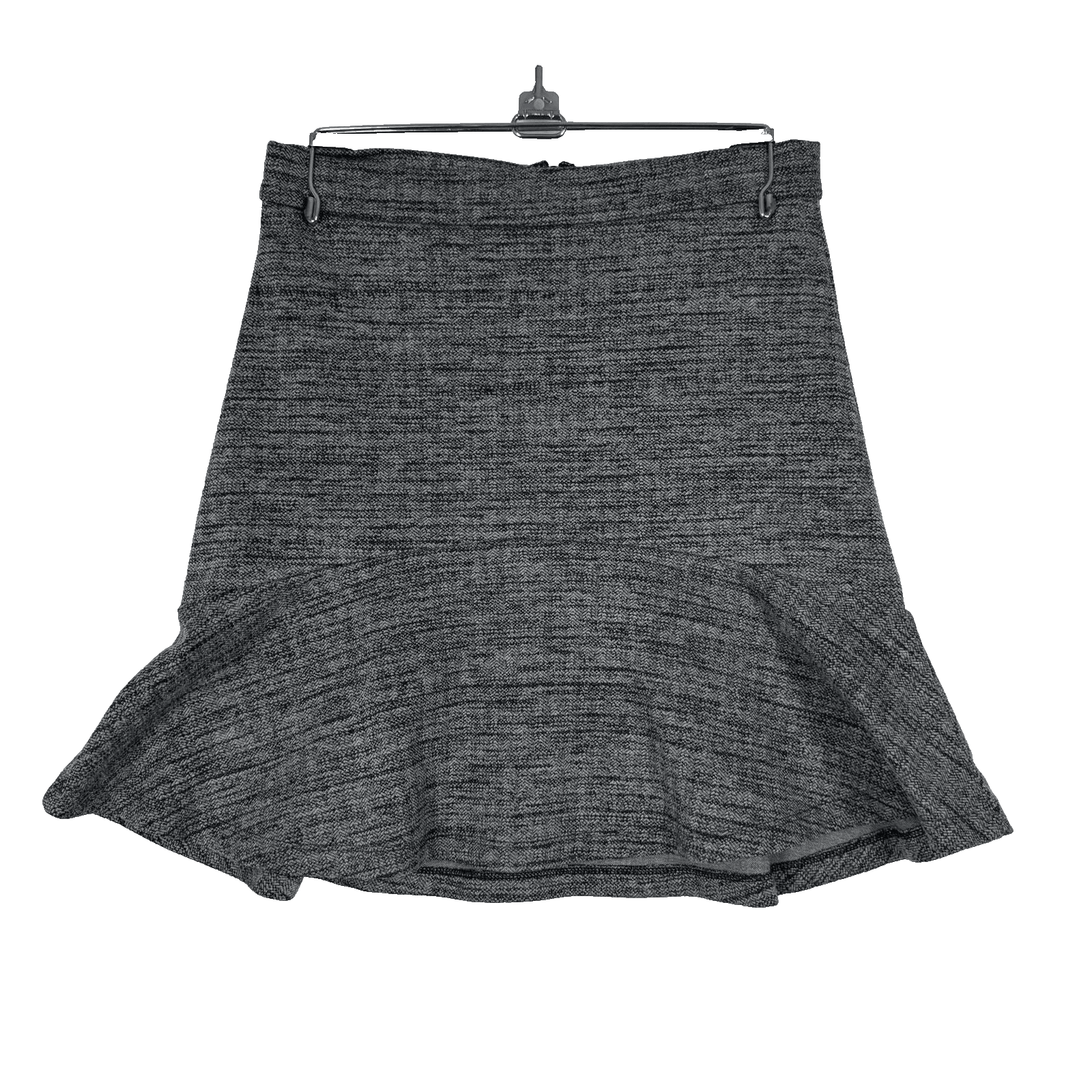 Banana Republic Gray Mini Skirt Size 0 – Ruffled Hem, Back Zipper W 157 - Image 1