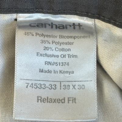 Carhartt Pants Mens 38x30 Gray Relaxed Fit Ripstop Workwear Utility Pockets Zip - Thumbnail 7
