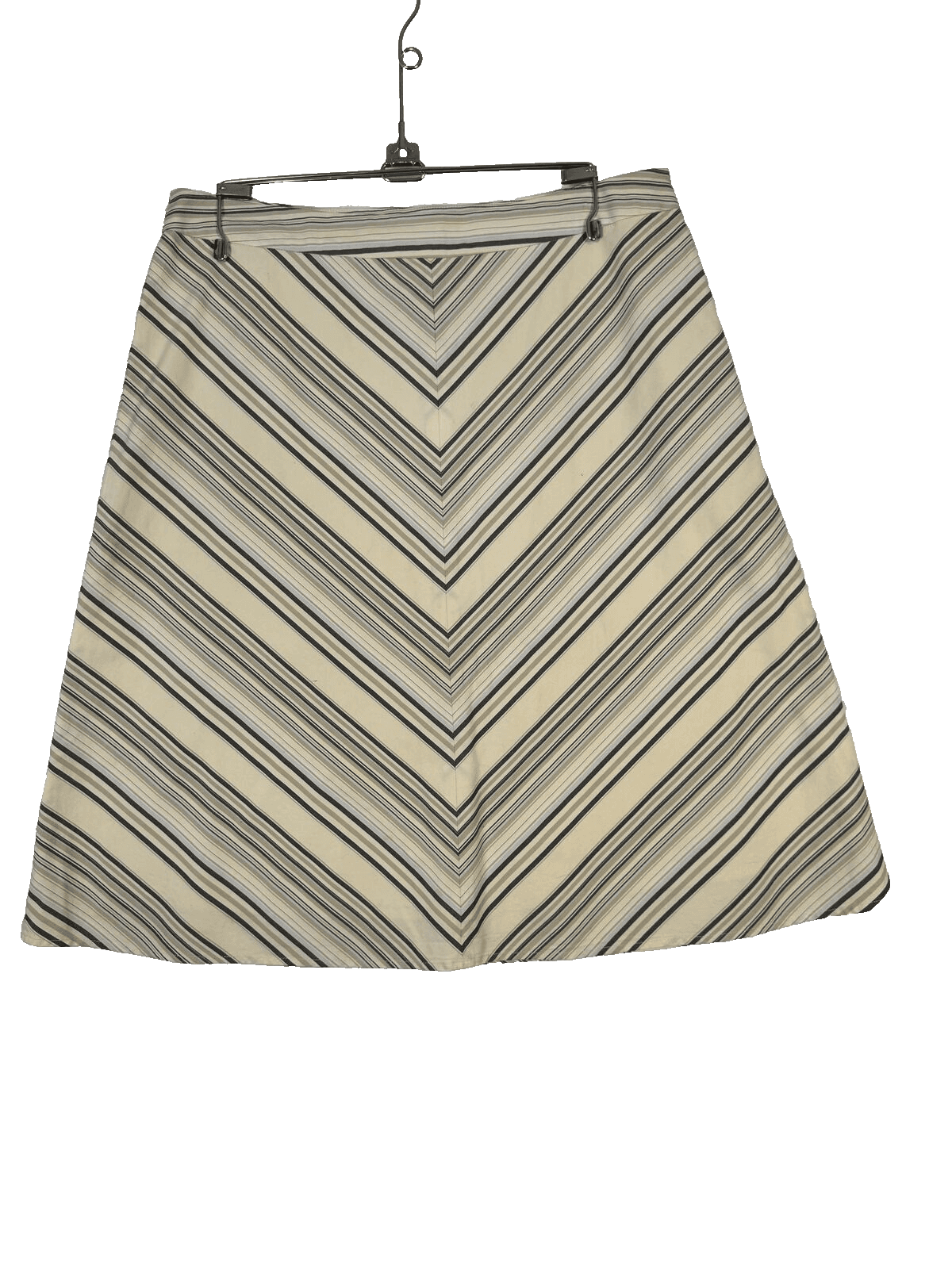 Banana Republic Tan Diagonal Striped A-Line 100% Cotton Tweed Skirt, Size 6 - Image 1