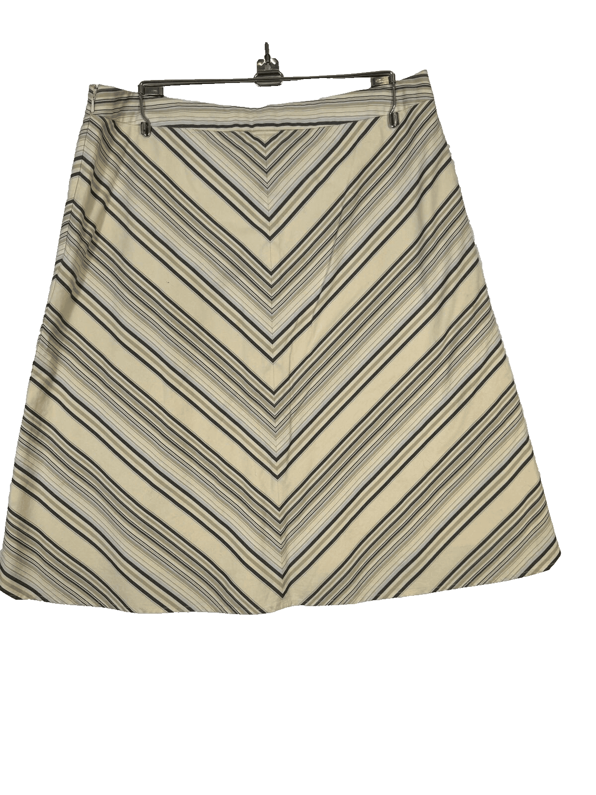 Banana Republic Tan Diagonal Striped A-Line 100% Cotton Tweed Skirt, Size 6 - Thumbnail 2