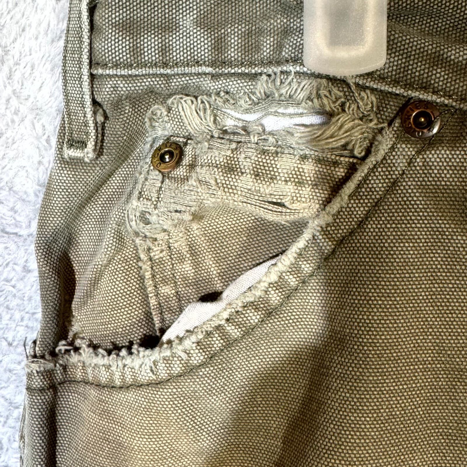 Dickies Carpenter Jeans Men’s 36x30 Green Denim Distressed Workwear Straight Leg - Thumbnail 7