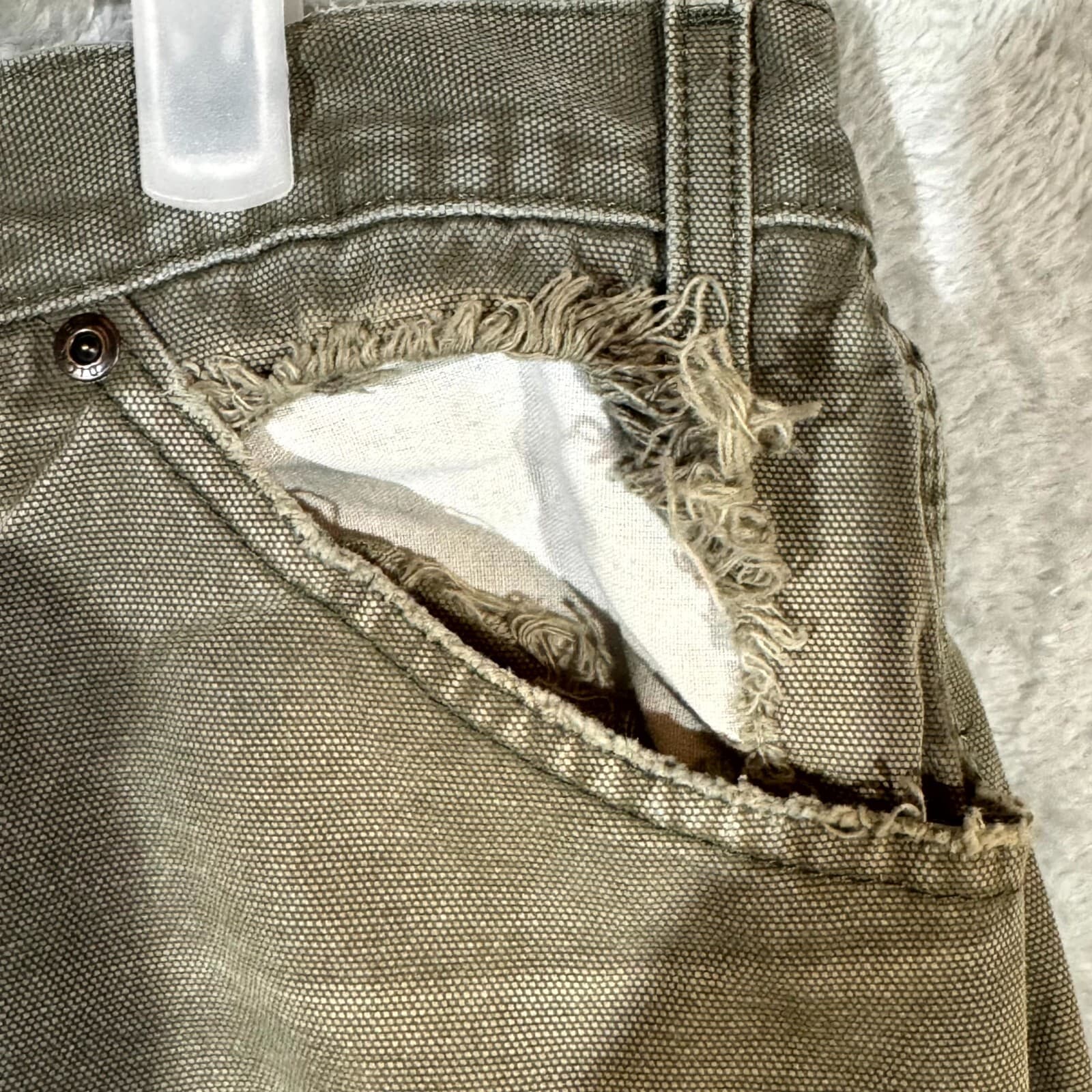 Dickies Carpenter Jeans Men’s 36x30 Green Denim Distressed Workwear Straight Leg - Thumbnail 6