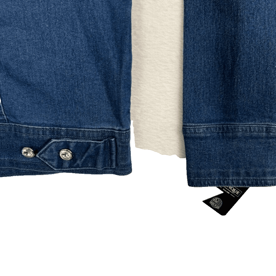 Fashque Studio Jacket Women's Medium Blue Lace Stretch Zip Up Casual Lightweight - Thumbnail 12