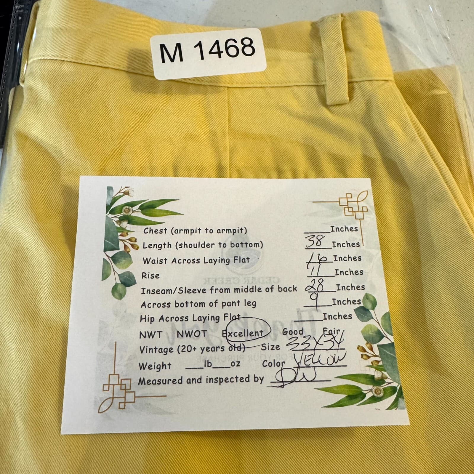 Polo Ralph Lauren Men’s Chino Pants 33x34 Yellow Flat Front Mid-Rise Cotton - Thumbnail 9