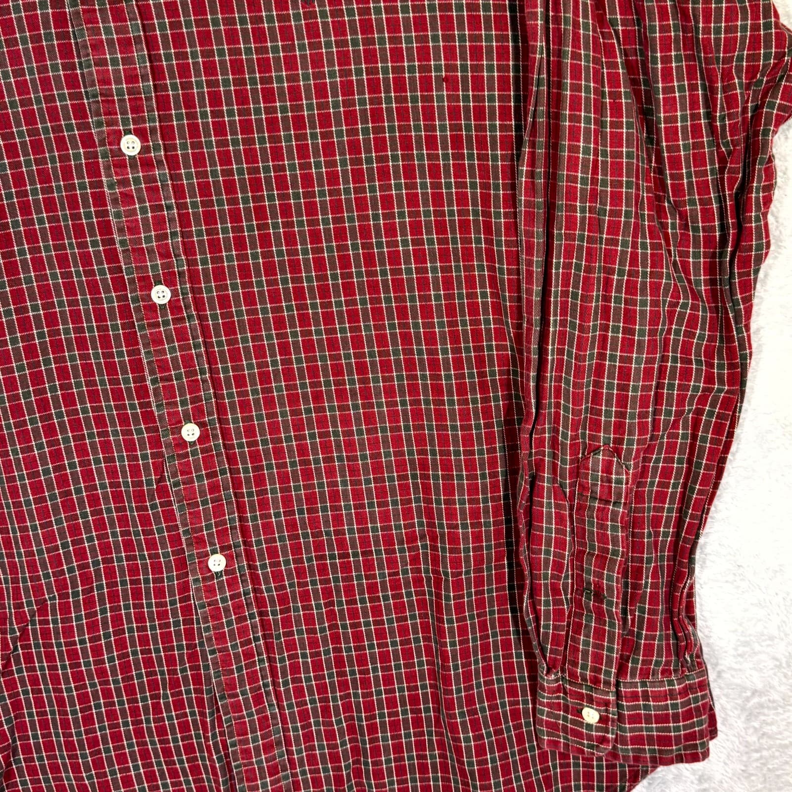 Ralph Lauren Blair Men’s Flannel Shirt XL Red Plaid 100% Cotton Button Down - Thumbnail 6