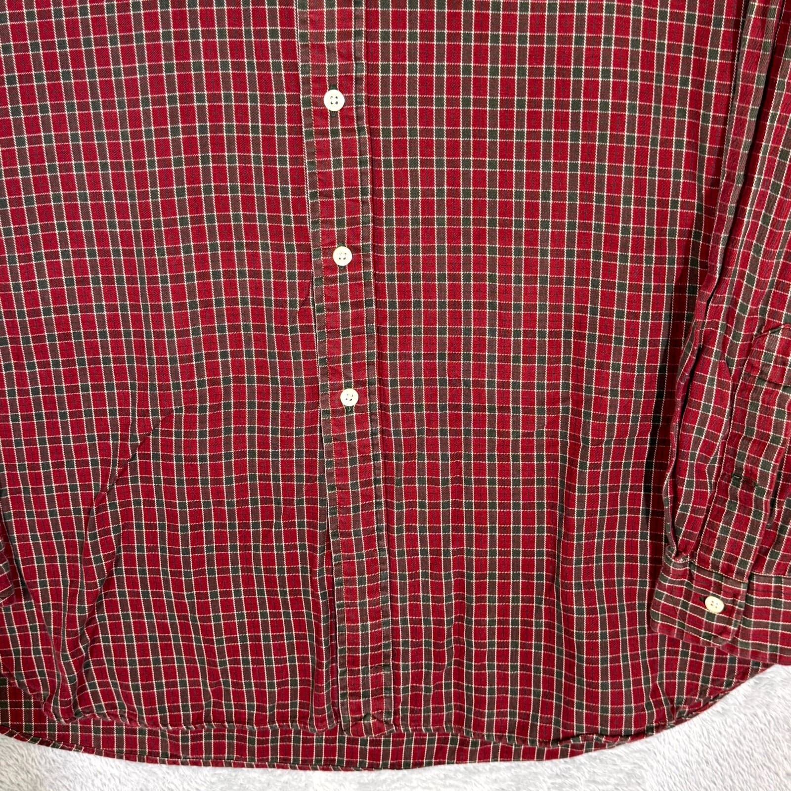 Ralph Lauren Blair Men’s Flannel Shirt XL Red Plaid 100% Cotton Button Down - Thumbnail 7