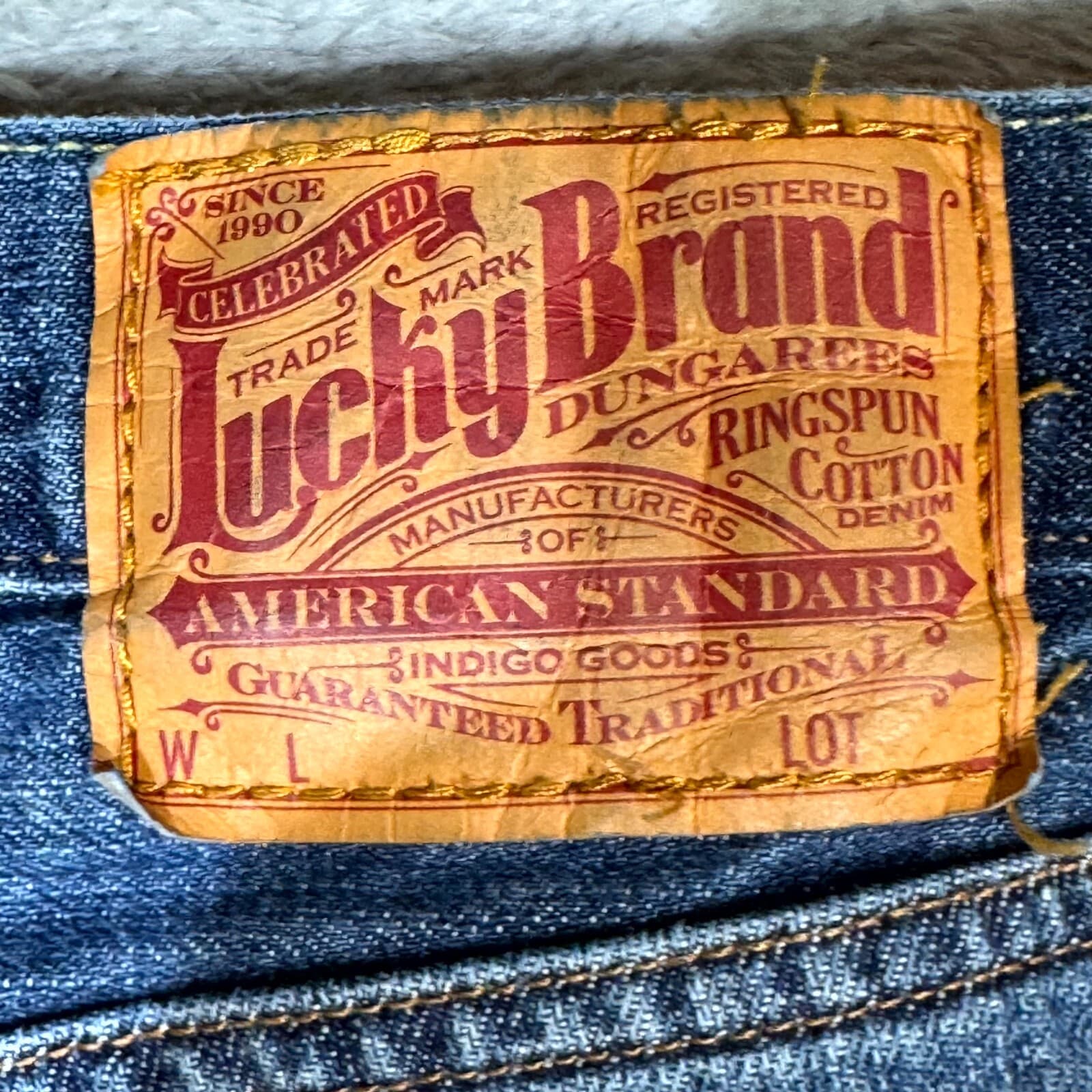 Vintage Lucky Brand 361 Jeans Men 38 Blue Denim Straight Leg 5-Pocket - Thumbnail 10