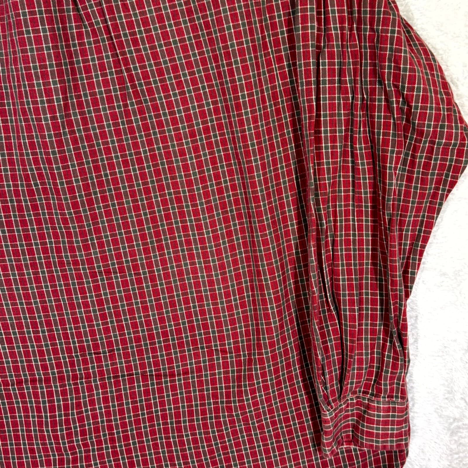 Ralph Lauren Blair Men’s Flannel Shirt XL Red Plaid 100% Cotton Button Down - Thumbnail 14