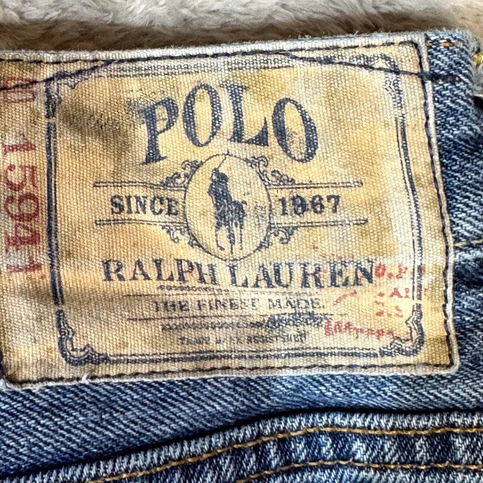 Polo Ralph Lauren Men’s Jeans 36x30 Blue Denim Vintage Classic Straight Leg - Thumbnail 10