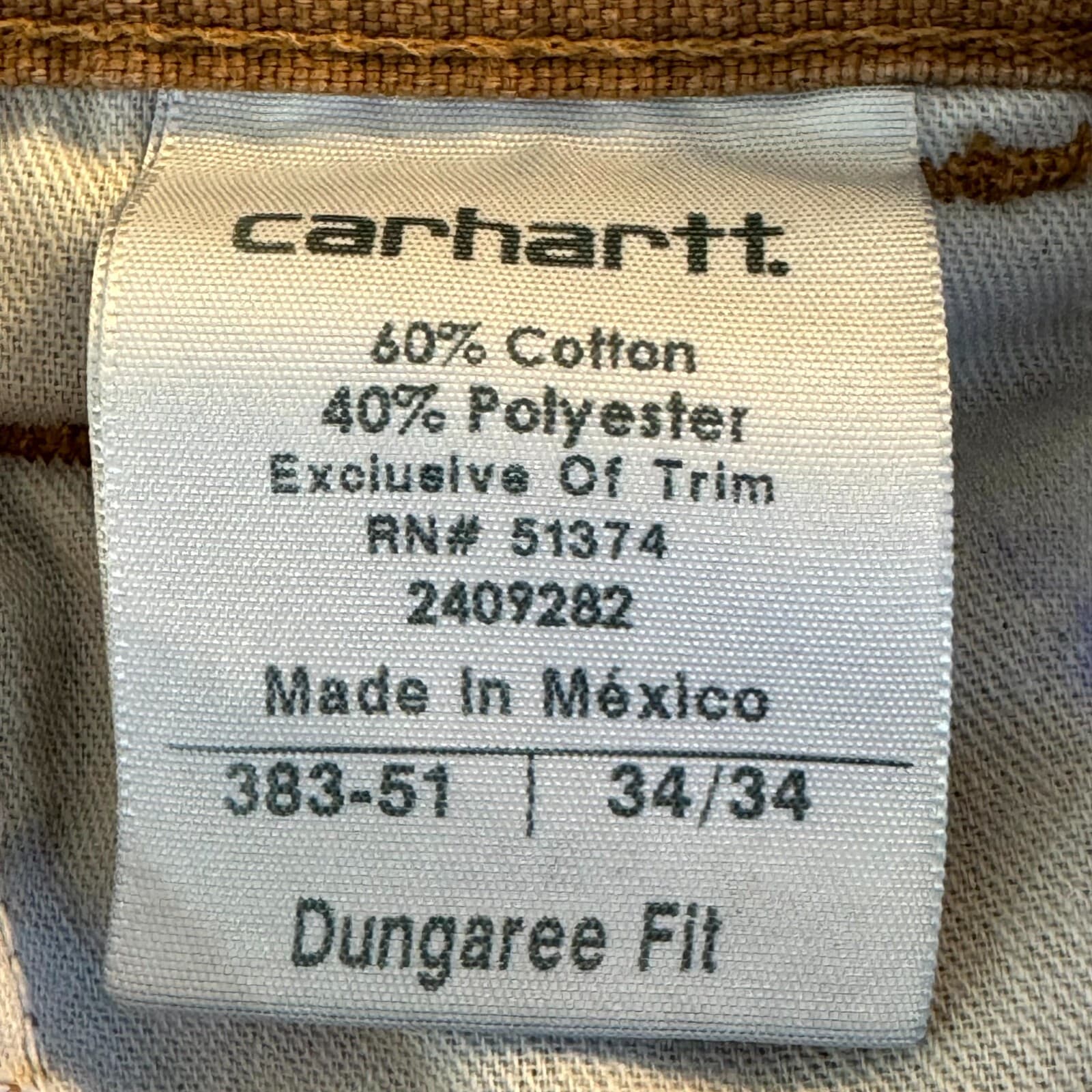 Carhartt Carpenter Pants Men 34x34 Brown Cotton Dungaree Fit Straight Leg - Thumbnail 12