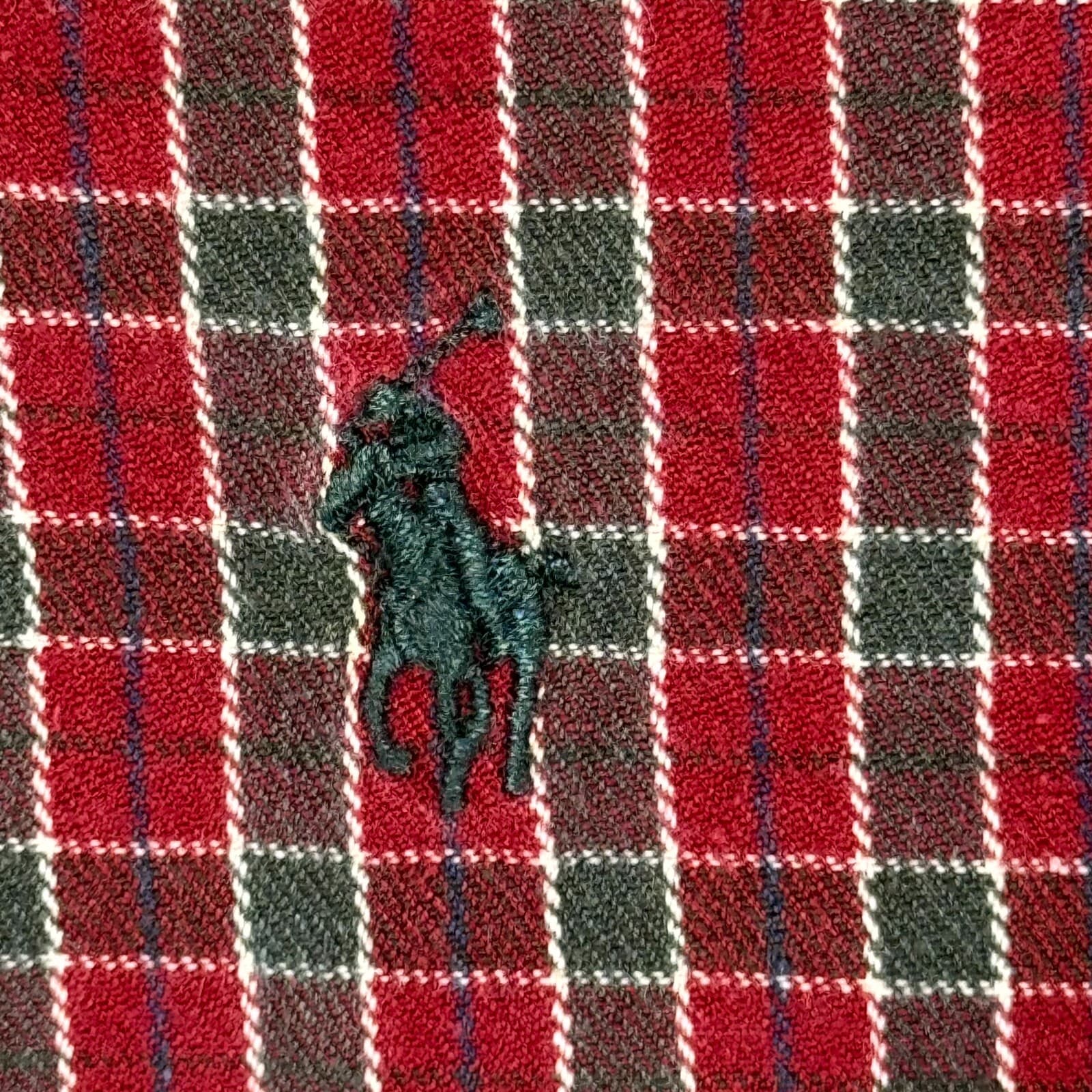 Ralph Lauren Blair Men’s Flannel Shirt XL Red Plaid 100% Cotton Button Down - Thumbnail 8