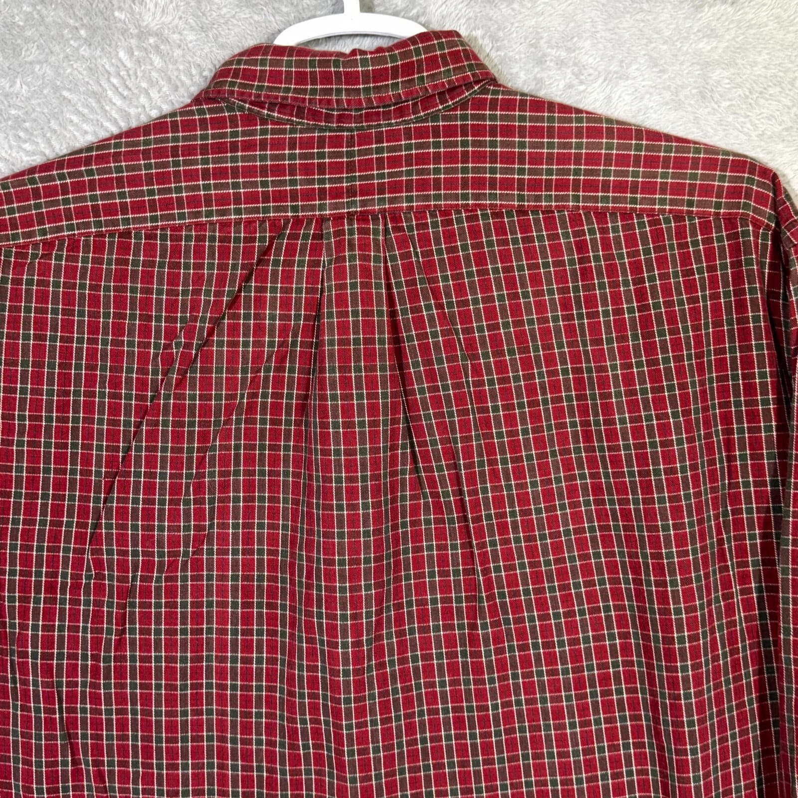 Ralph Lauren Blair Men’s Flannel Shirt XL Red Plaid 100% Cotton Button Down - Thumbnail 13