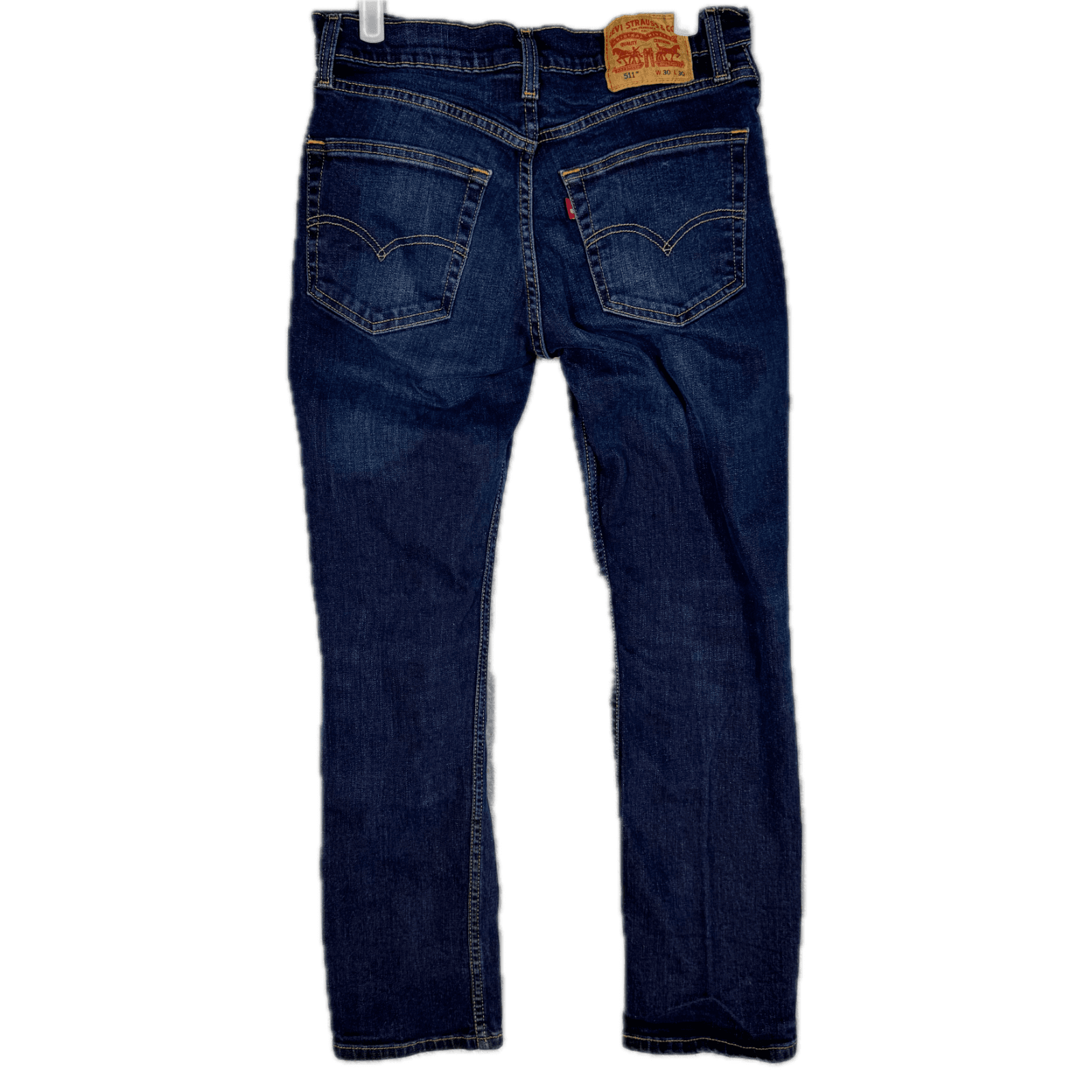 Levis 511 Mens Jeans 30x30 Blue Stretch Denim Medium Wash Straight Leg - Thumbnail 2