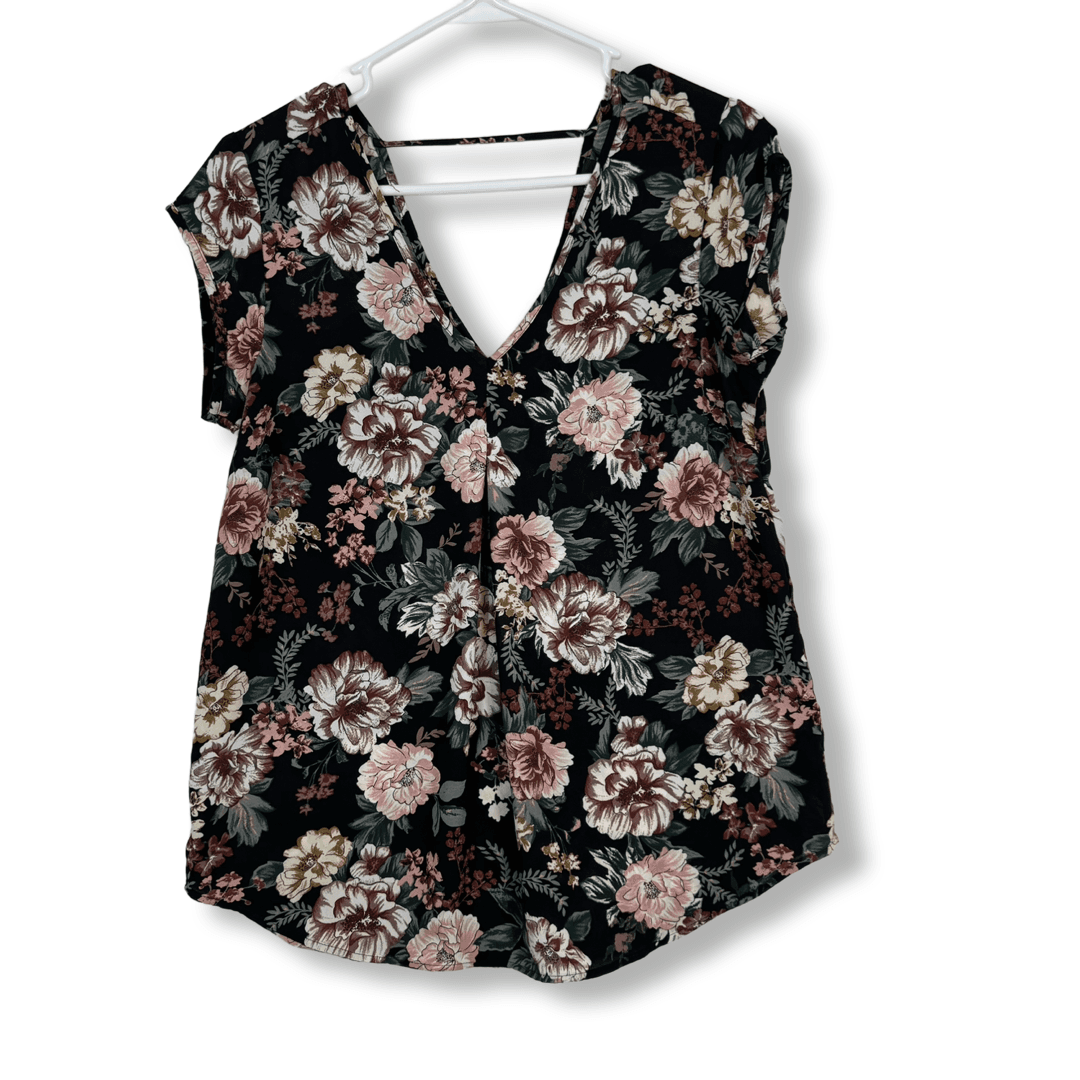 Halogen Women’s Multicolor Floral Cap‑Sleeve Blouse XS Lightweight Polyest W275 - Image 1