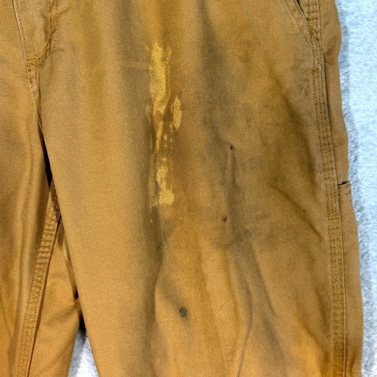 Carhartt Carpenter Pants Men’s 34x36 Brown Cotton Dungaree Fit Straight Leg - Thumbnail 5