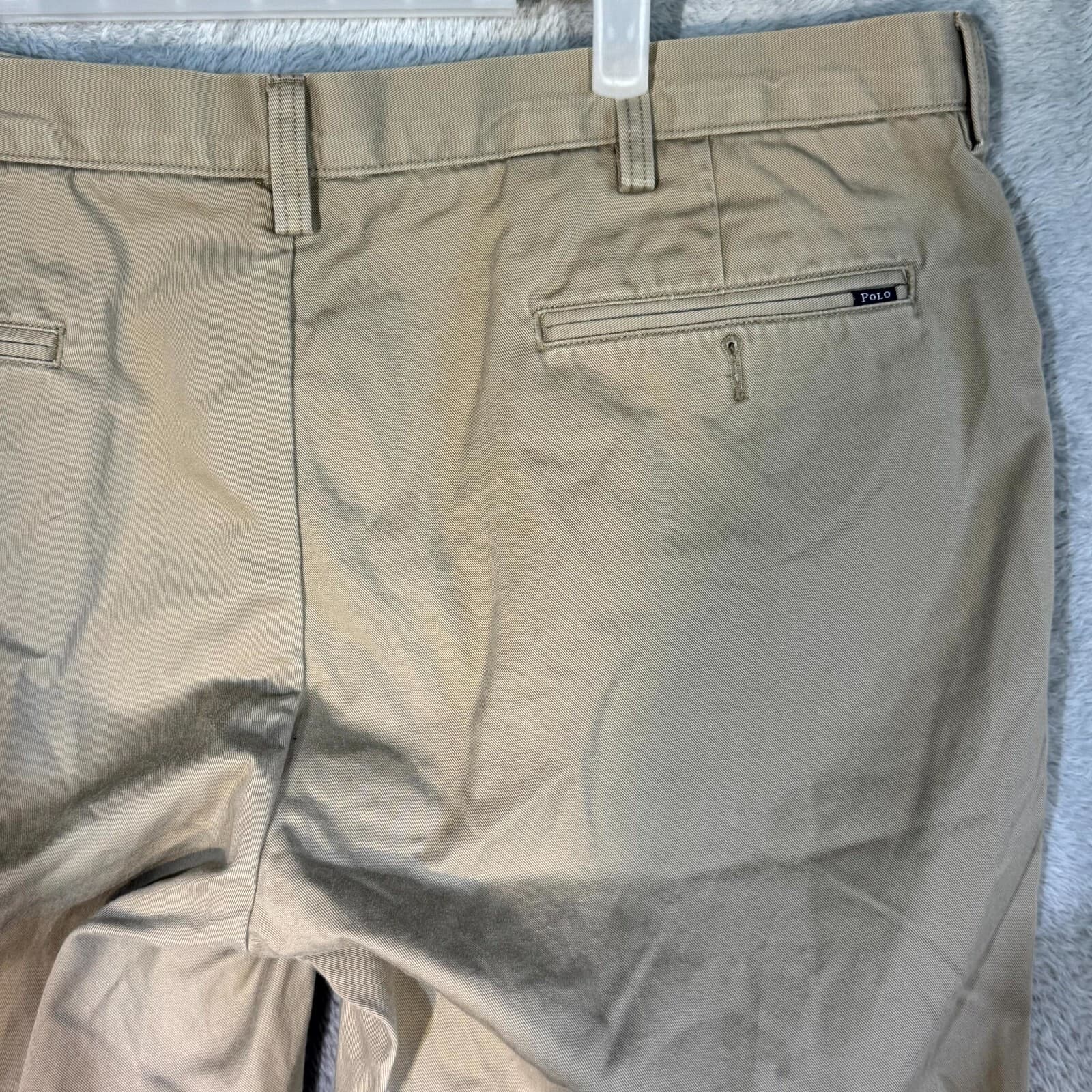 Polo Ralph Lauren Men’s Chino Pants 38x30 Beige Cotton Mid-Rise Flat Front - Thumbnail 7