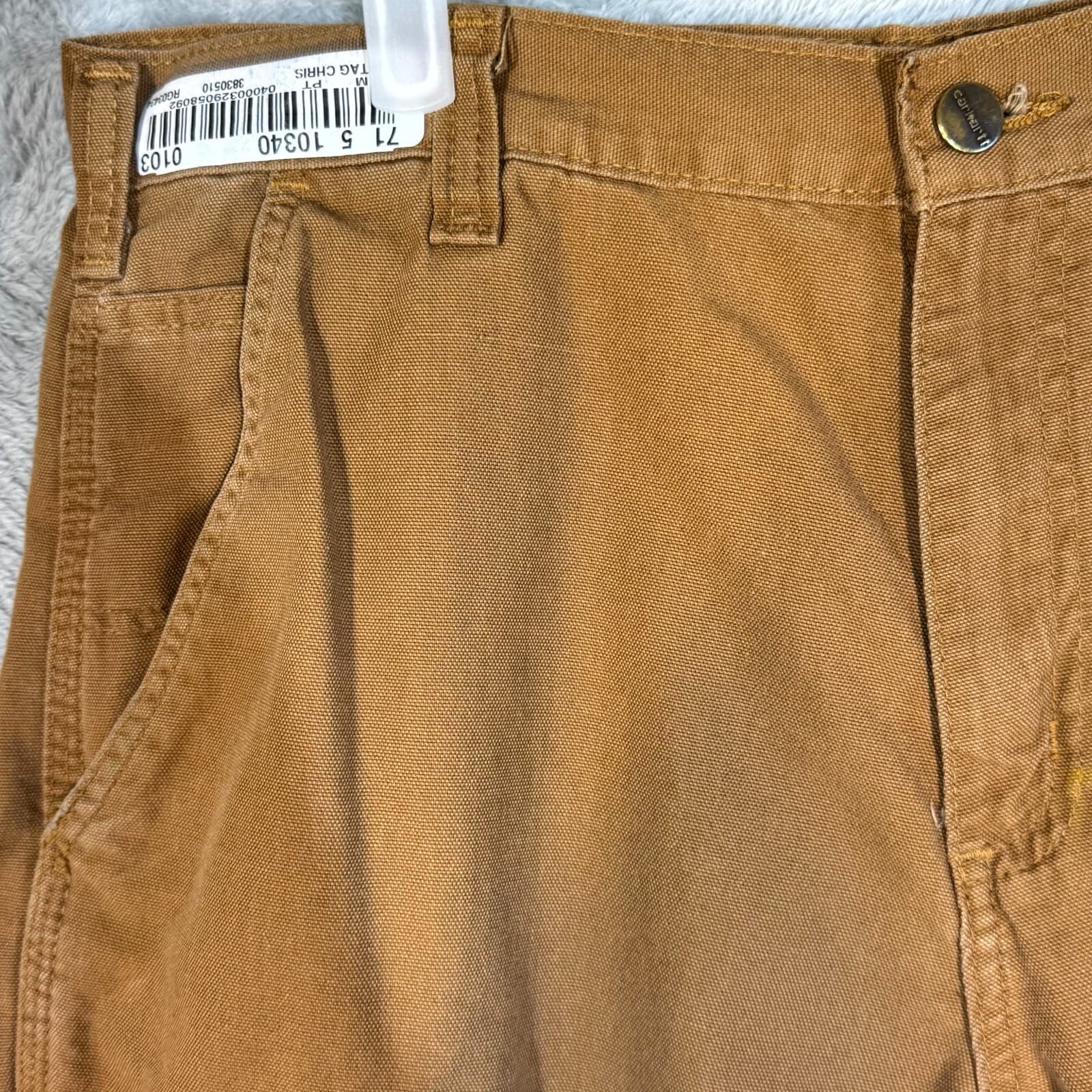 Carhartt Carpenter Pants Men 34x34 Brown Cotton Dungaree Fit Straight Leg - Thumbnail 3