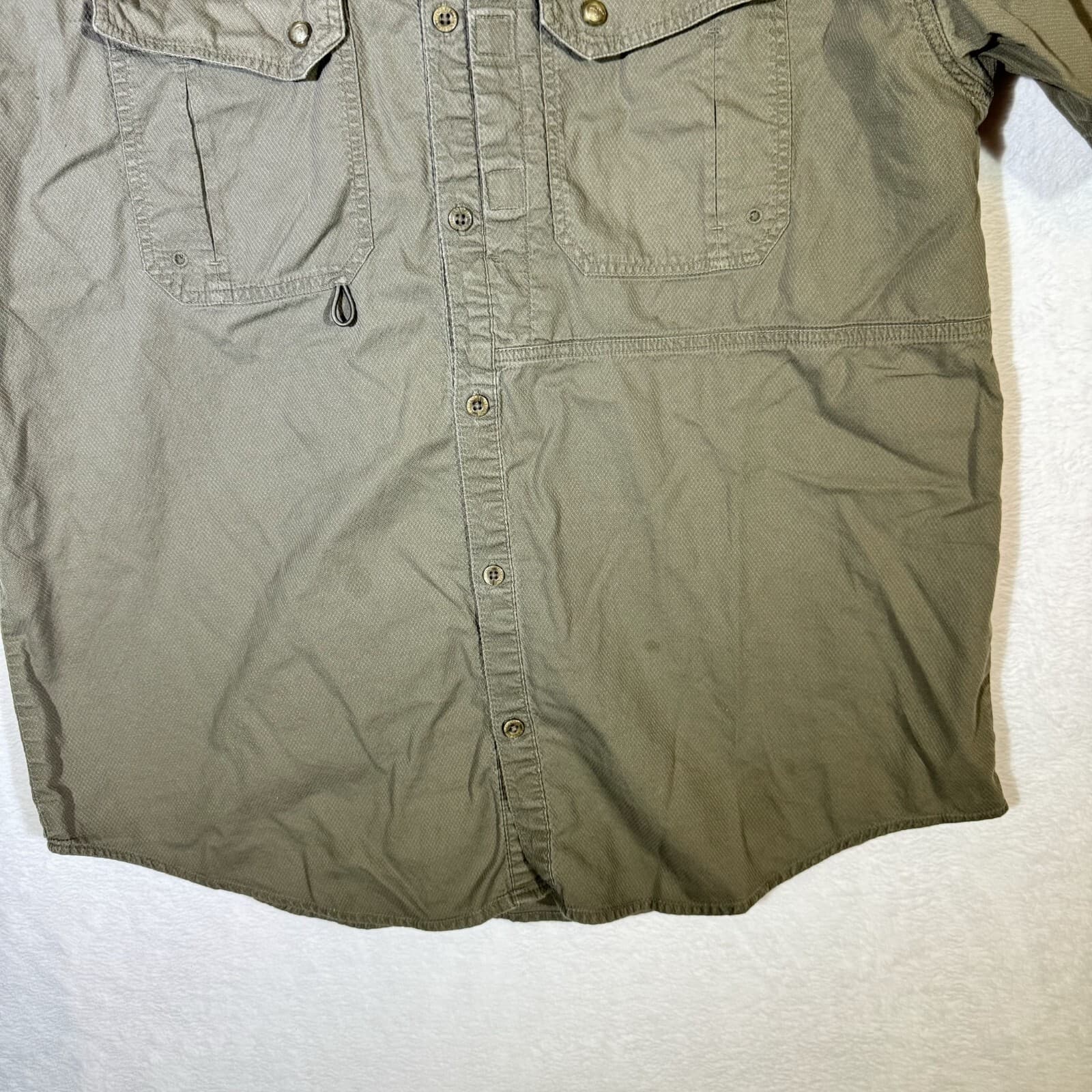 Reel Legends Shirt Men's Large Vented Fishing Outdoor Short Sleeve Nylon Green - Thumbnail 3