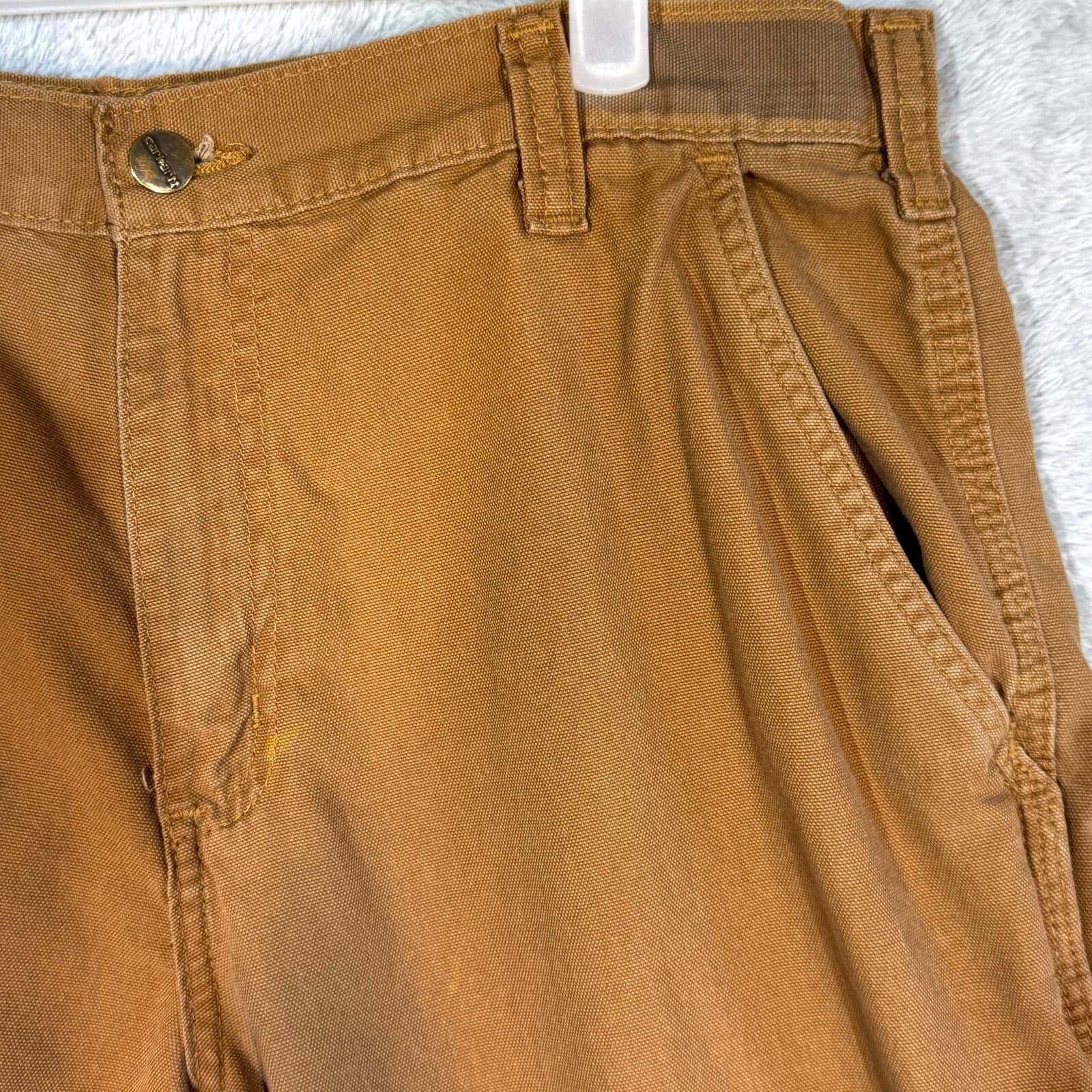 Carhartt Carpenter Pants Men 34x34 Brown Cotton Dungaree Fit Straight Leg - Thumbnail 4