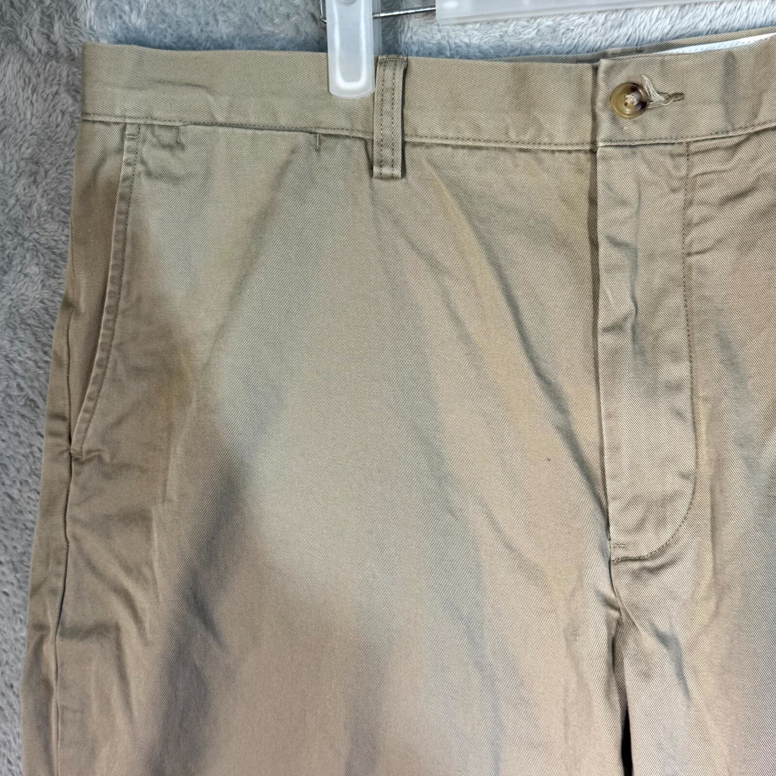 Polo Ralph Lauren Men’s Chino Pants 38x30 Beige Cotton Mid-Rise Flat Front - Thumbnail 3