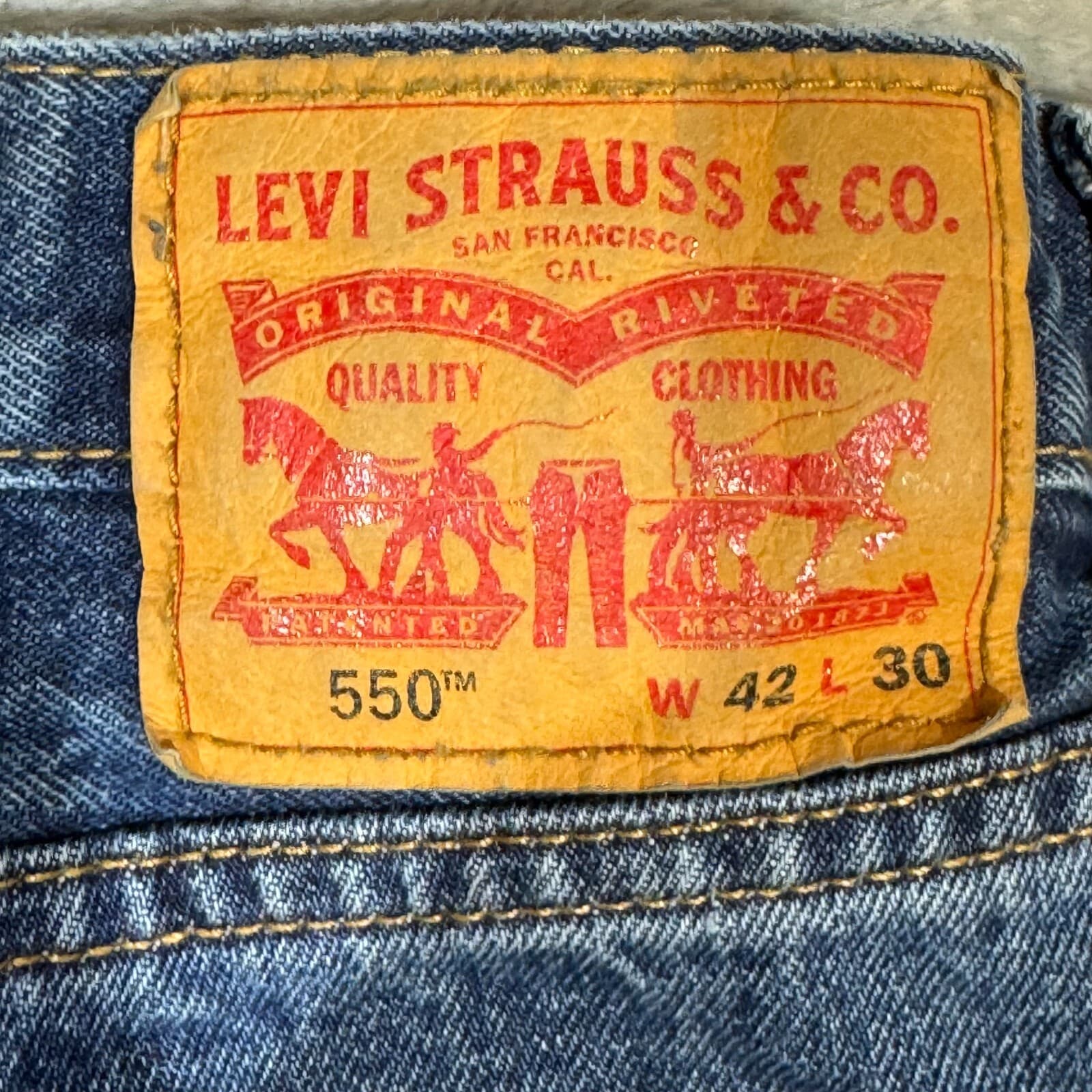 Levi’s 550 Men’s Jeans 42x30 Blue Denim Medium Wash Relaxed Fit - Thumbnail 10