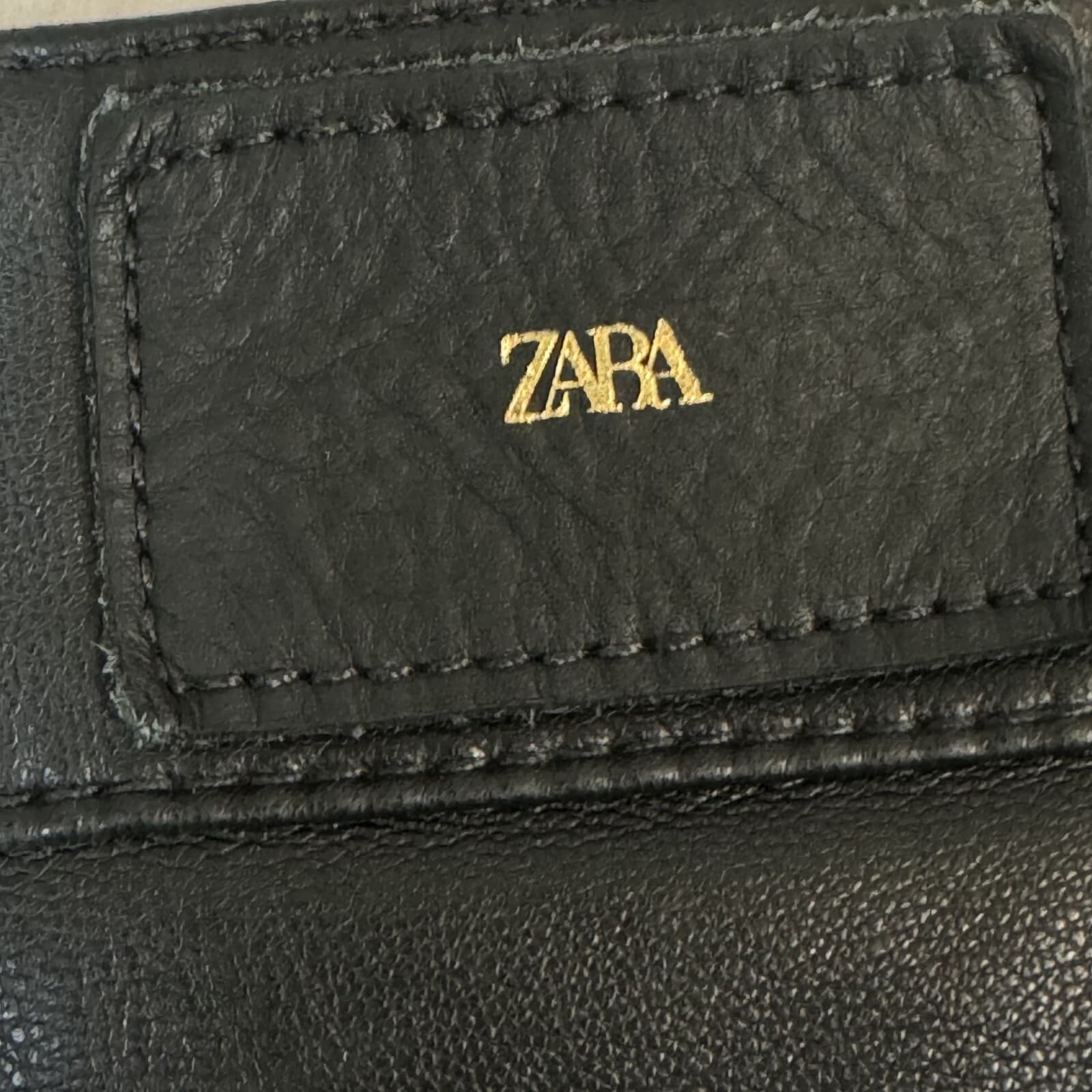 ZARA Women’s Black Faux-Leather High‑Rise Skinny Pants, Size 2 – 5-Pocket W390 - Thumbnail 11