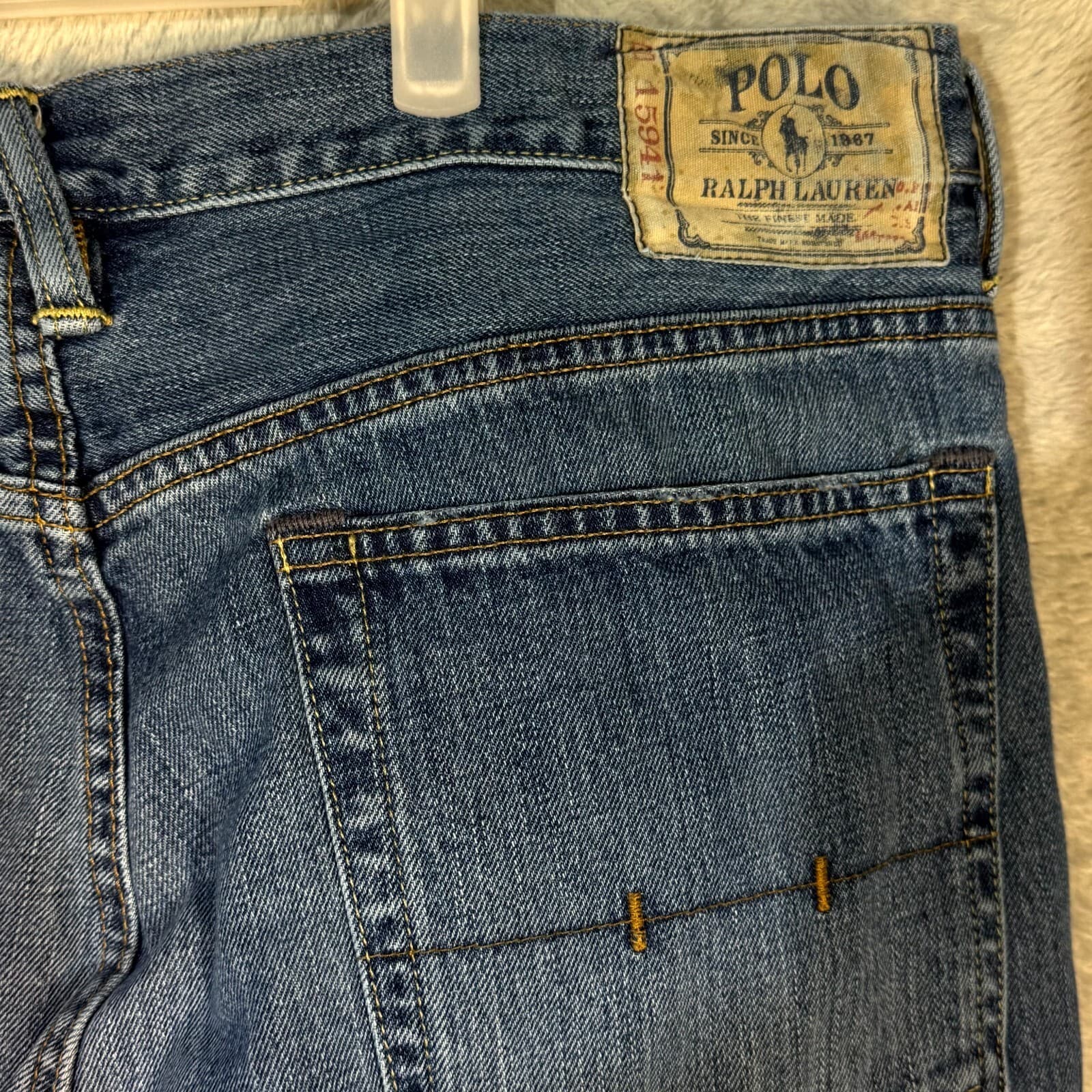 Polo Ralph Lauren Men’s Jeans 36x30 Blue Denim Vintage Classic Straight Leg - Thumbnail 7