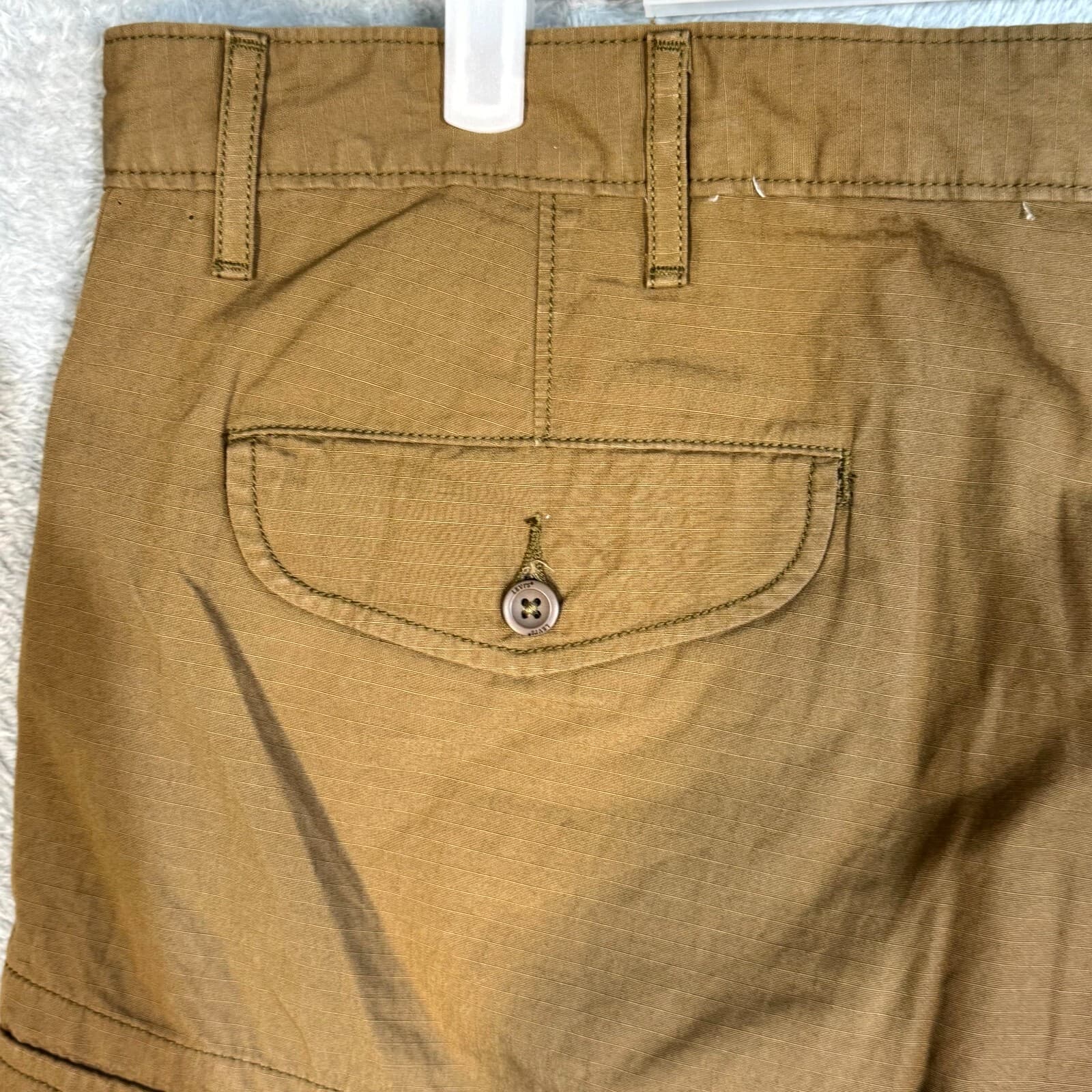 Levis Mens Carrier Cargo Shorts 40 Tan Loose Fit Mid Rise Flat Front - Thumbnail 7