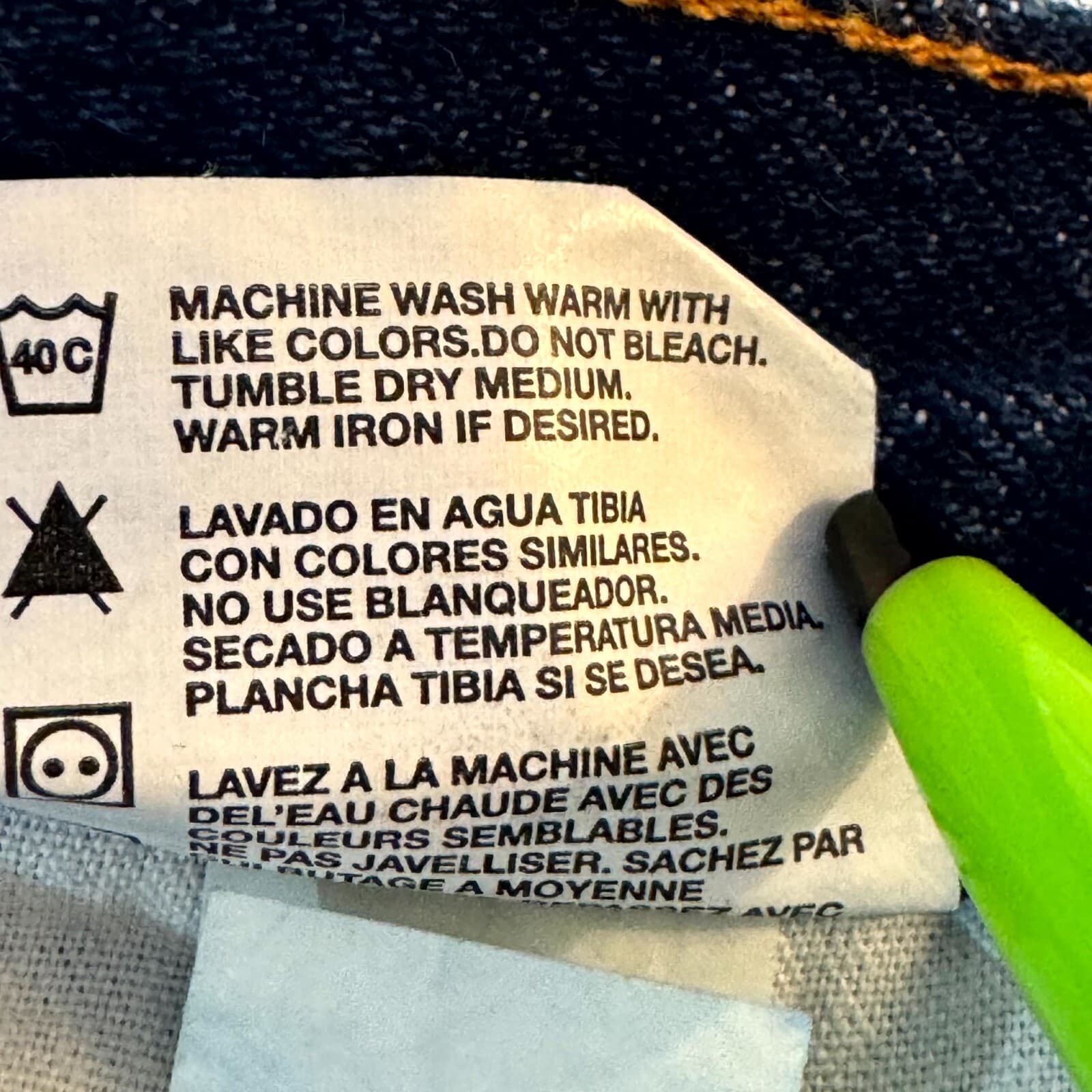 Dickies Jeans Mens 40x30 Blue Denim Flannel Lined Plaid High Rise Straight Leg - Thumbnail 13