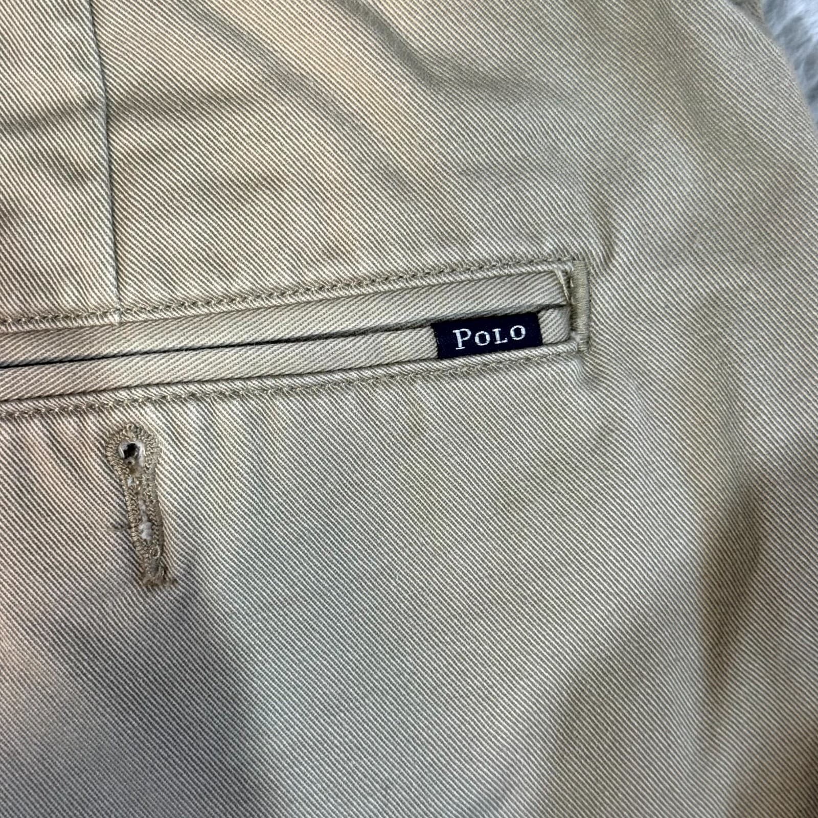 Polo Ralph Lauren Men’s Chino Pants 38x30 Beige Cotton Mid-Rise Flat Front - Thumbnail 10