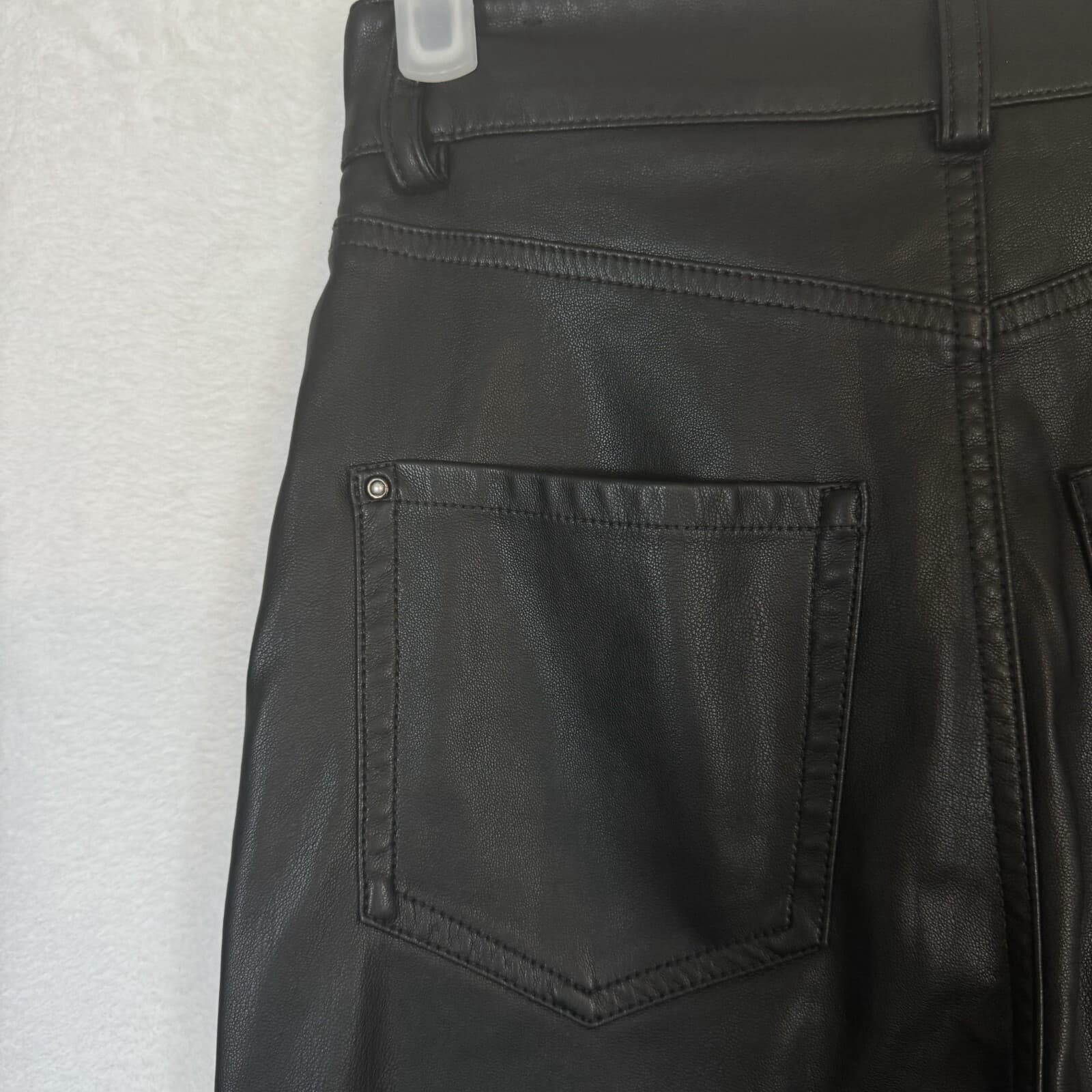 ZARA Women’s Black Faux-Leather High‑Rise Skinny Pants, Size 2 – 5-Pocket W390 - Thumbnail 9