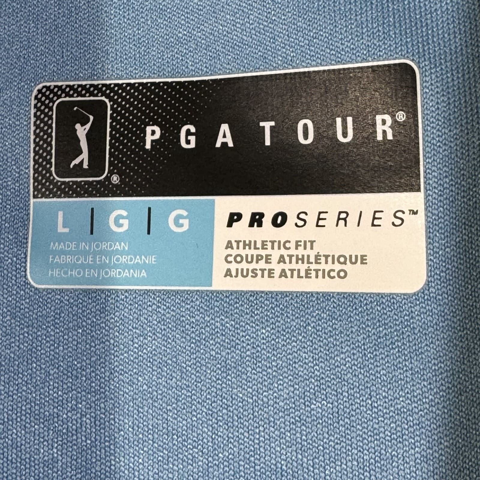 PGA Tour Men’s Athletic-Fit Golf Polo, Size L – Blue Tropical Print, Polyester - Thumbnail 7