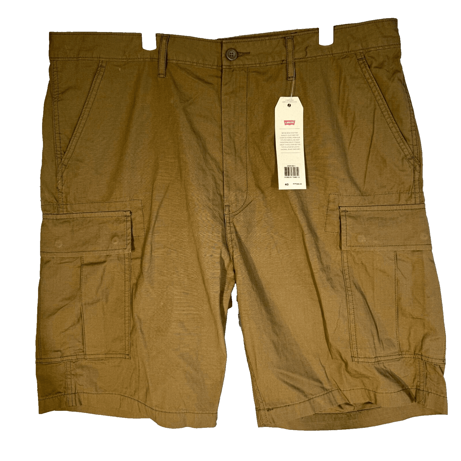 Levis Mens Carrier Cargo Shorts 40 Tan Loose Fit Mid Rise Flat Front - Image 1