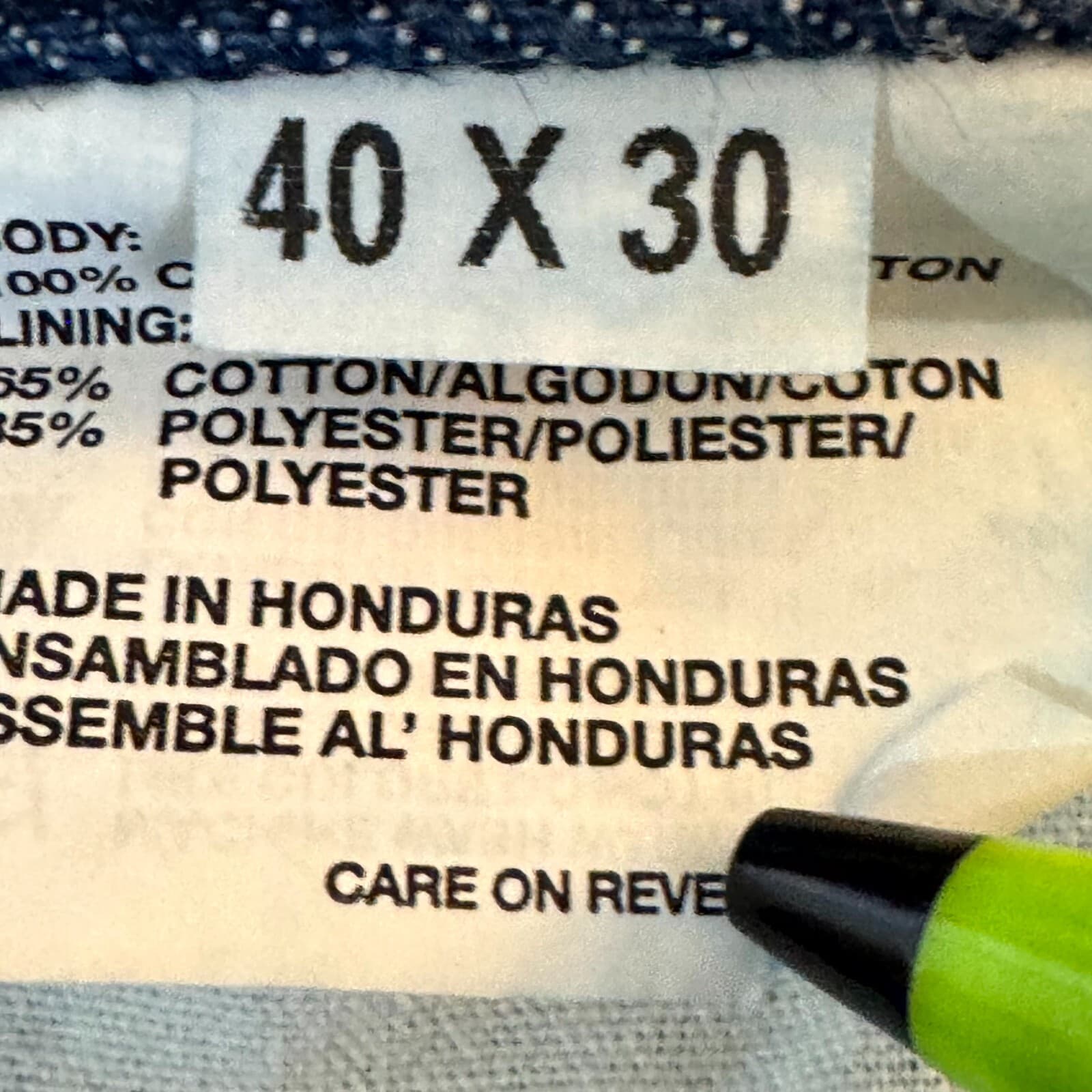 Dickies Jeans Mens 40x30 Blue Denim Flannel Lined Plaid High Rise Straight Leg - Thumbnail 11