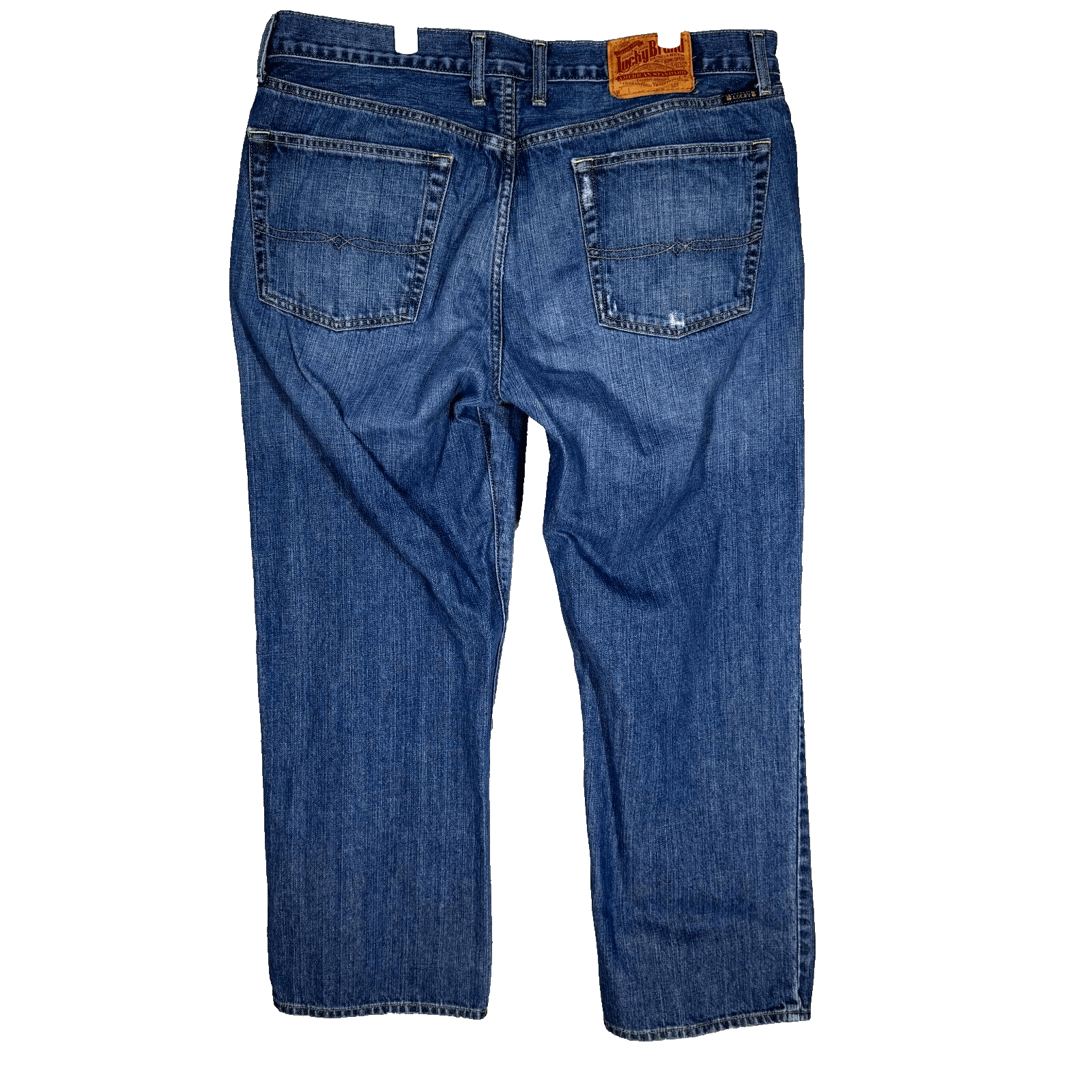 Vintage Lucky Brand 361 Jeans Men 38 Blue Denim Straight Leg 5-Pocket - Thumbnail 2