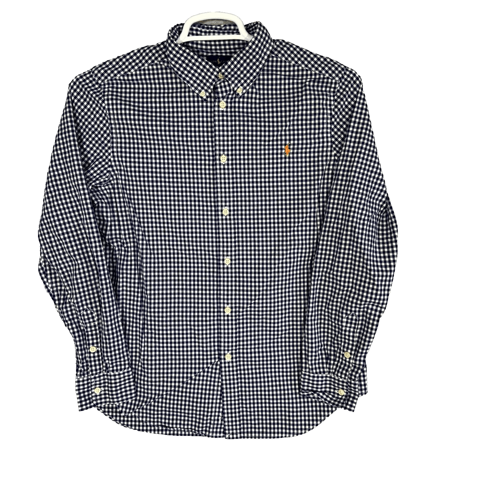 Ralph Lauren Boys Button Down Shirt XL 18–20 Blue Check 100% Cotton - Image 1