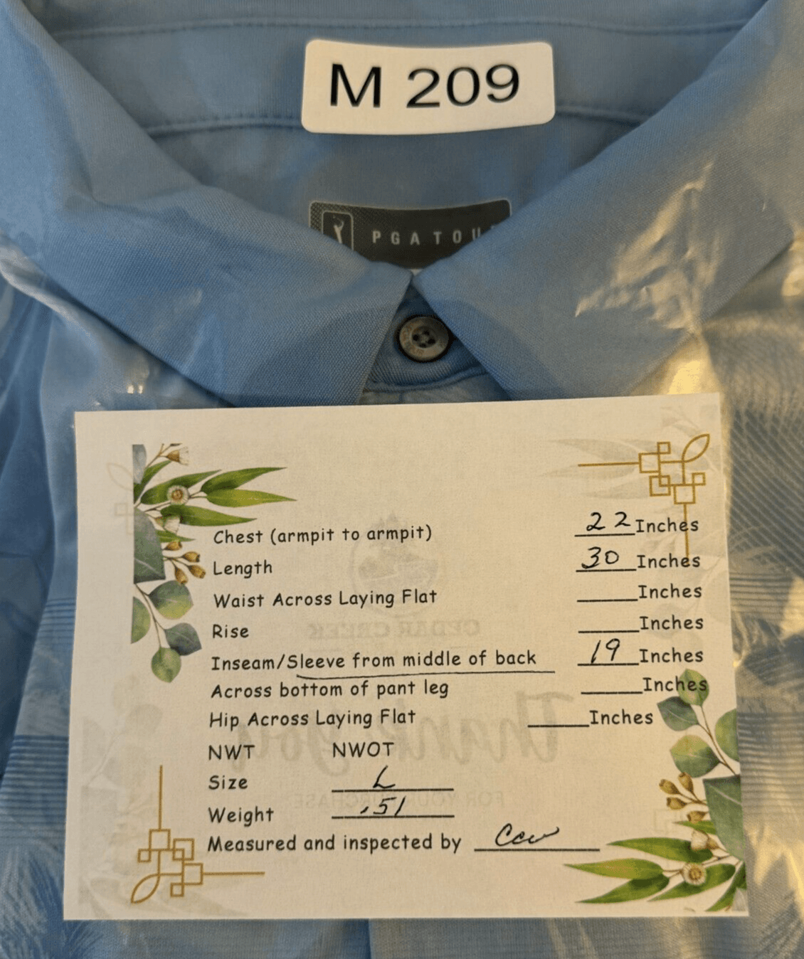 PGA Tour Men’s Athletic-Fit Golf Polo, Size L – Blue Tropical Print, Polyester - Thumbnail 8