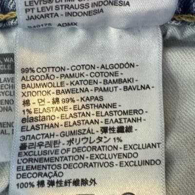 Levis 505 Jeans Mens 34x29 Light Wash Blue Straight Leg Denim Stretch Mid Rise - Thumbnail 6