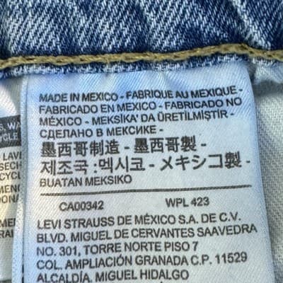 Levis 505 Jeans Mens 34x29 Light Wash Blue Straight Leg Denim Stretch Mid Rise - Thumbnail 5