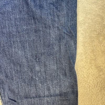 Levis Jeans Mens 42x30 Blue Stretch Denim Straight Leg Whiskered Casual - Thumbnail 4