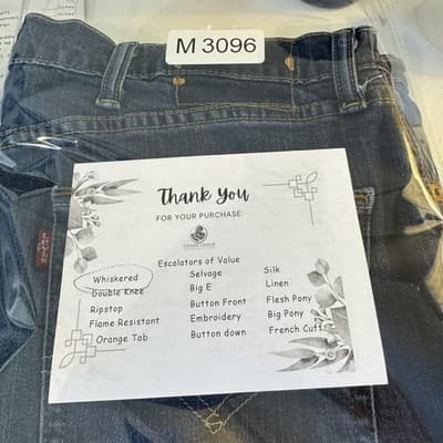 Levis Jeans Mens 42x30 Blue Stretch Denim Straight Leg Whiskered Casual - Thumbnail 10